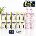 10-Pack Unimate Bundle – 30 Sticks Per Pack | Natural Lemon Flavor+2 Tumblers gift