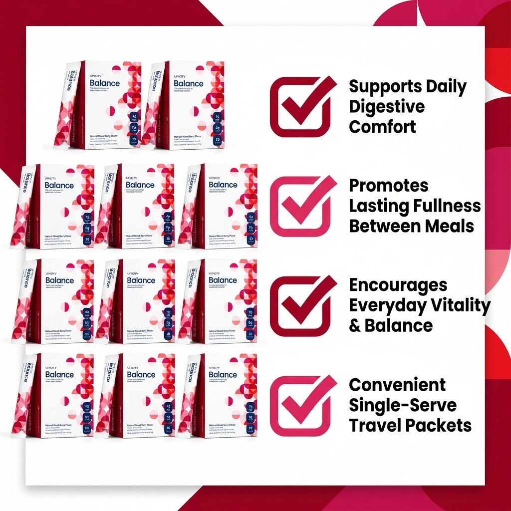 Unicity Balance Daily Fiber Drink Mix – Natural Mixed Berry (10-Box Bulk Supply / 300 Stick Packs)+2Tumblers gift