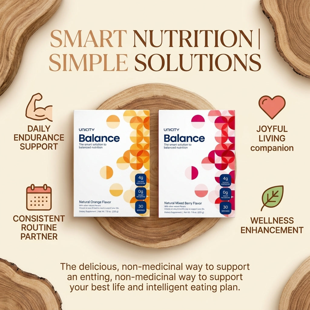 Unicity Balance Soluble Fiber Wellness Drink Mix Combo - 2-Pack (Natural Orange & Mixed Berry)