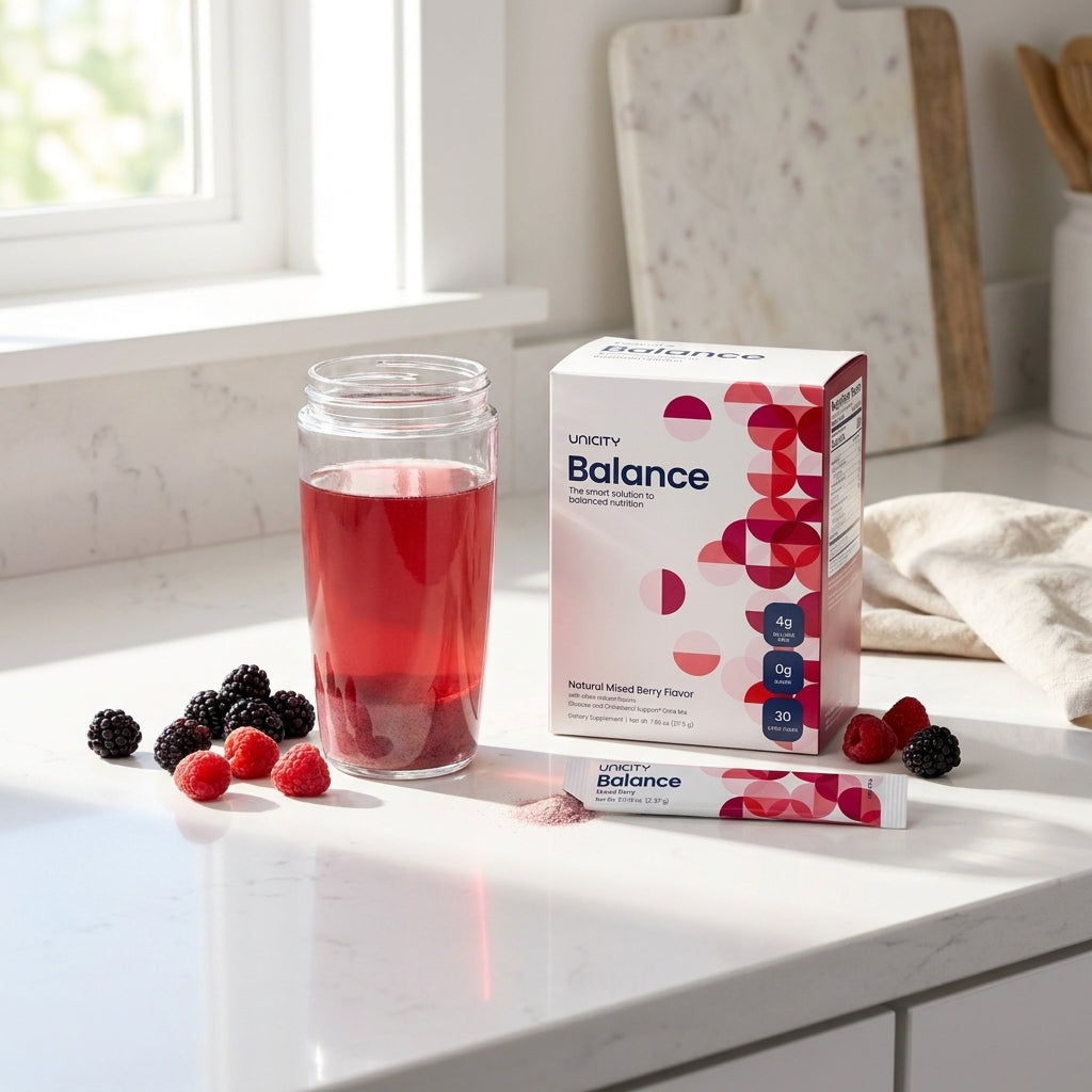 Unicity Balance Daily Fiber Supplement – Natural Mixed Berry (30 Stick Packs)